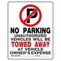 Hillman English White No Parking Sign 19 in. H X 15 in. W, 6PK 842196
